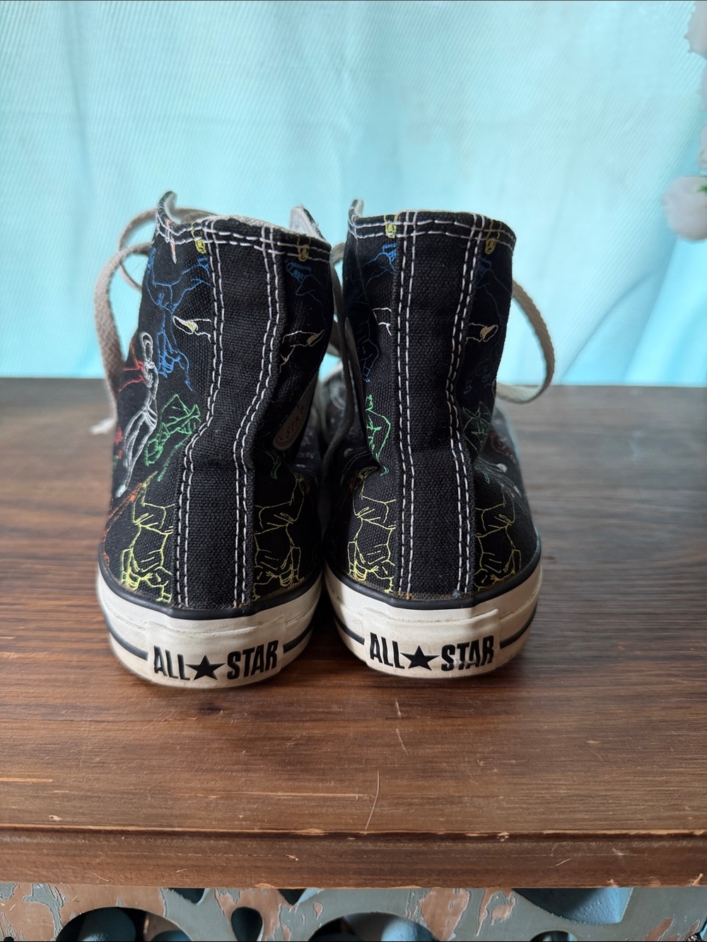 Converse Black High-Top Sneakers with Multicolor Outline Graphics - Picture 3 of 7